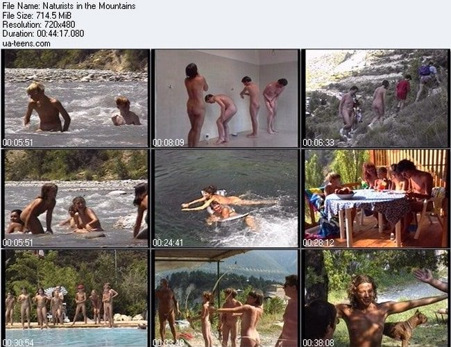 Family Naturism video in the mountains 714 MB