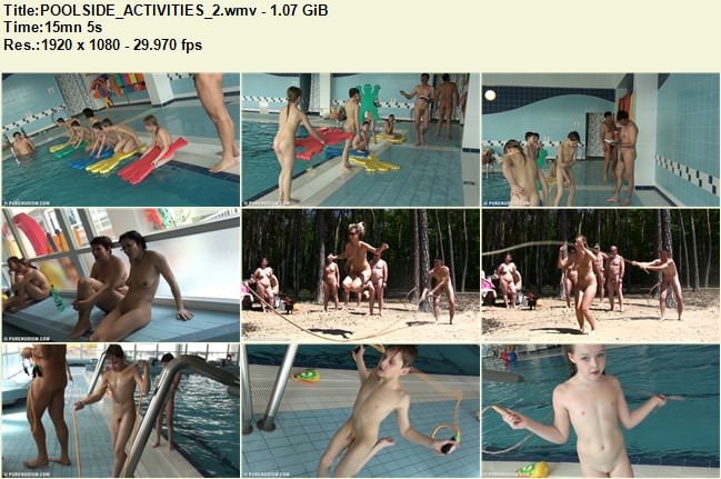 Naturism family video - Poolside activities